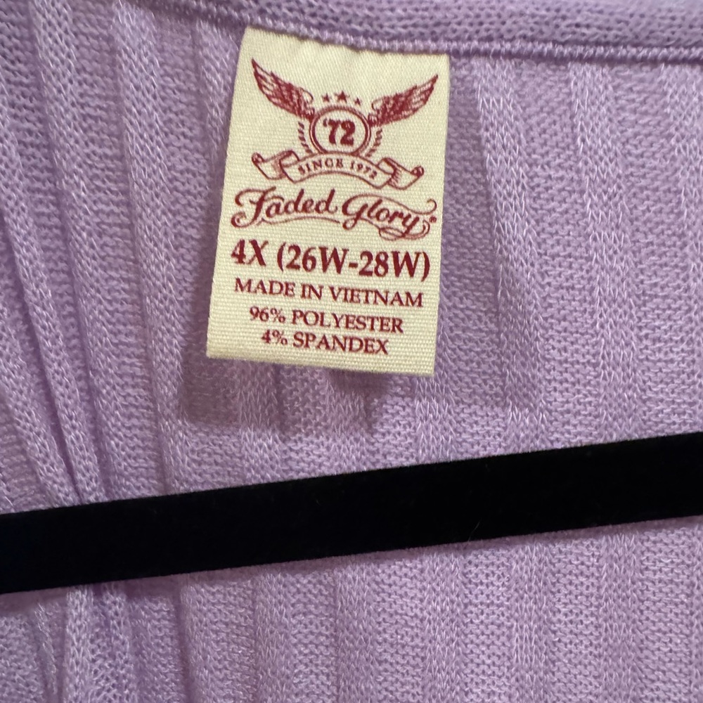 Women’s Lavender Purple V Neck Short Sleeve Top Shirt - Faded Glory - Size 4X - Picture 6 of 6